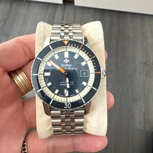 Zodiac Silver Bracelet Watch with Black Dial